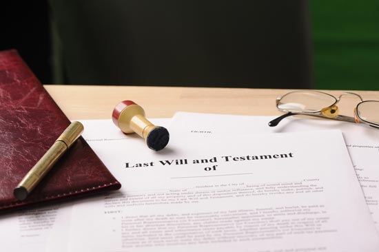 Last Will And Testament Documents On Table