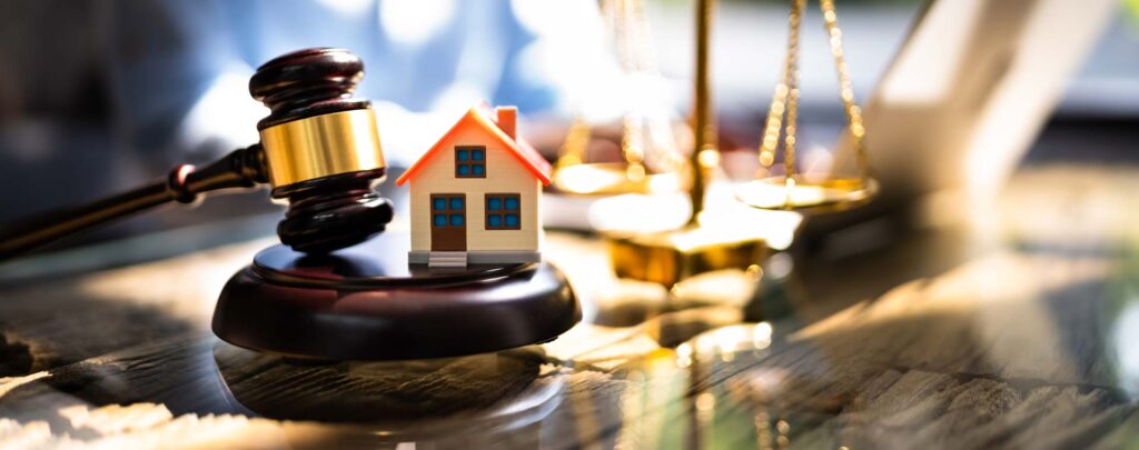 Gavel And Mini House On The Table
